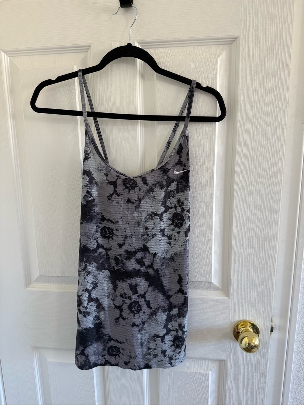 Nike Grey Black Floral Spaghetti-Strap Camisole